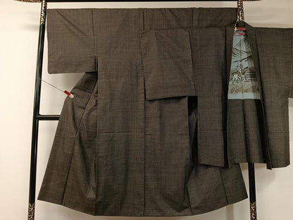 平和屋着物●男性 本場大島紬 アンサンブル 80亀甲 総詰め 正絹 逸品 CABB5063vp