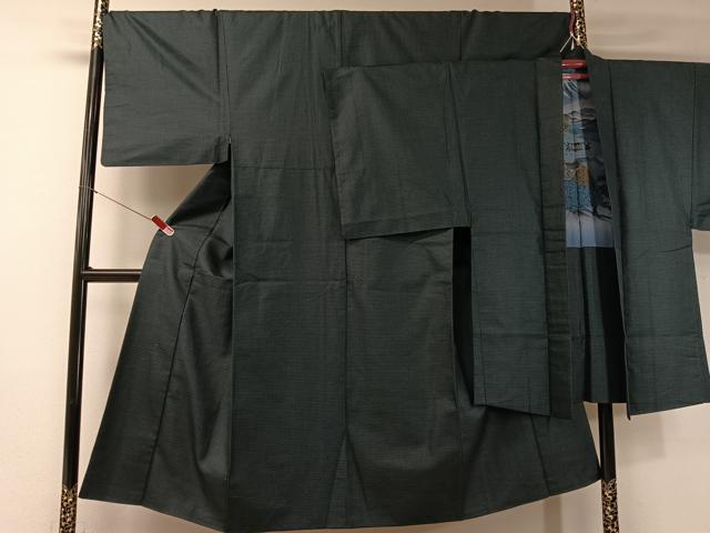 平和屋着物●男性 紬 アンサンブル 100亀甲 総詰め 正絹 逸品 CABB5064vp