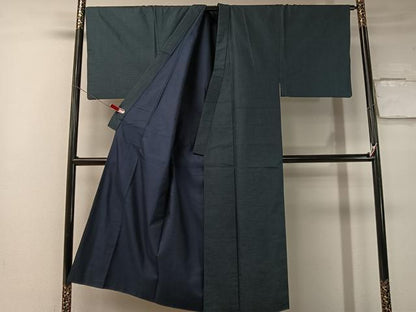 平和屋着物●男性 紬 アンサンブル 100亀甲 総詰め 正絹 逸品 CABB5064vp