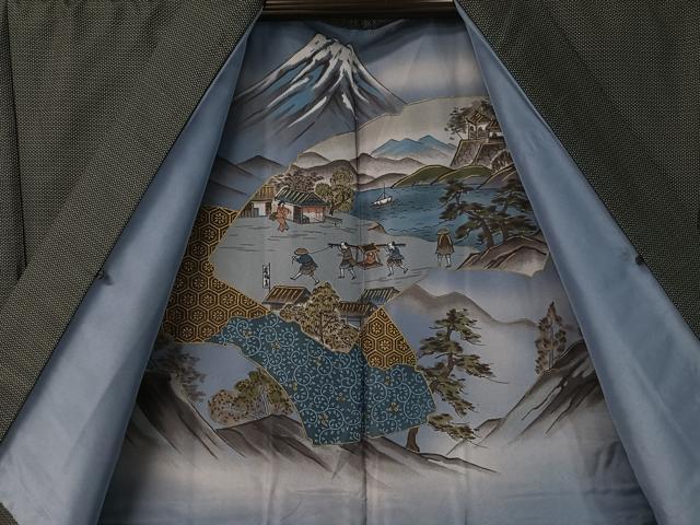 平和屋着物●男性 紬 アンサンブル 100亀甲 総詰め 正絹 逸品 CABB5064vp