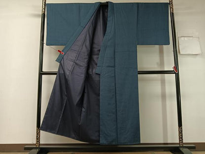 平和屋着物●男性　紬　アンサンブル　100亀甲　総詰め　正絹　逸品　CABB5072vp