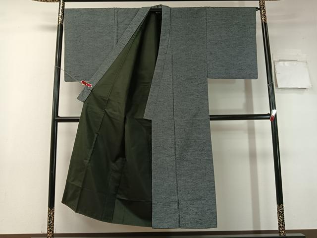 平和屋着物●男性　ひげ紬　アンサンブル　藍墨茶色　正絹　逸品　CABB5073vp 平和屋着物○男性 ひげ紬 アンサンブル 藍墨茶色 正絹 逸品 CABB5073vp