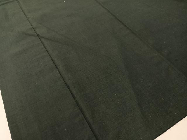 平和屋着物●男性　紬・羽織セット　着物：百入茶色　羽織：黒緑色　正絹　逸品　CABB5076vp