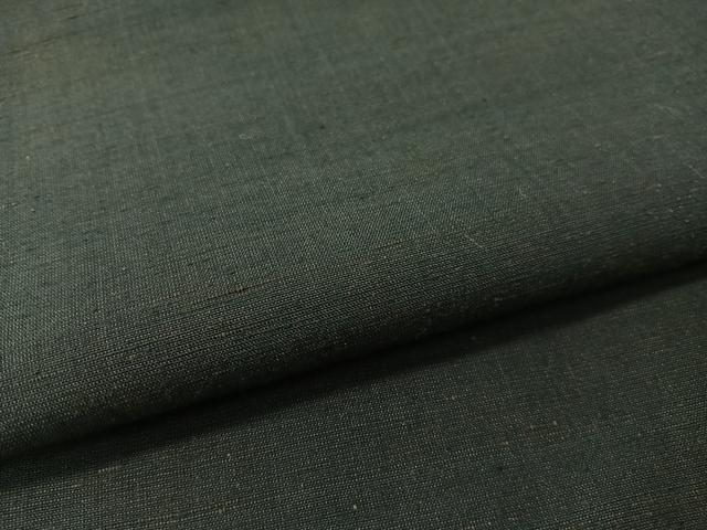 平和屋着物●男性　紬・羽織セット　着物：百入茶色　羽織：黒緑色　正絹　逸品　CABB5076vp