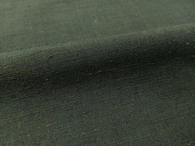 平和屋着物●男性　紬・羽織セット　着物：百入茶色　羽織：黒緑色　正絹　逸品　CABB5076vp