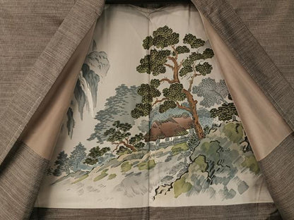 平和屋着物●男性 本場大島紬 アンサンブル 絣文様 キングサイズ 正絹 逸品 未使用 CABB5079vp