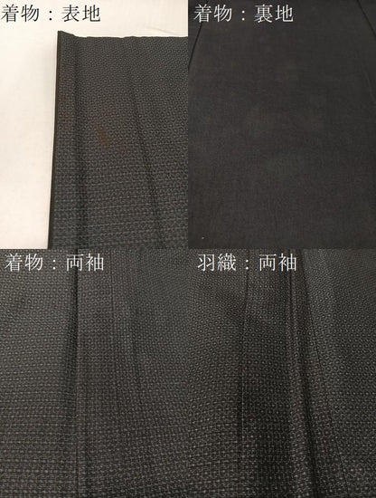 平和屋着物●男性　本場大島紬　アンサンブル　80亀甲　総詰め　正絹　逸品　CABB5083vp