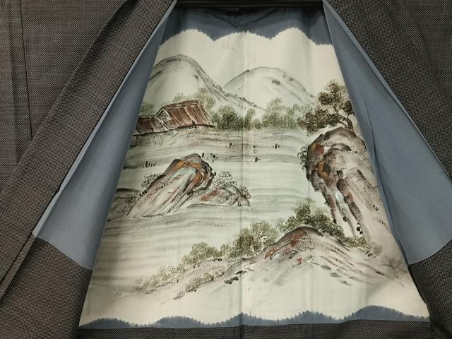 平和屋着物●男性 本場大島紬 アンサンブル 長襦袢セット 7マルキ 反端付き 正絹 逸品 CABB5084vp