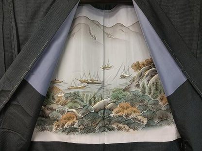 平和屋着物●男性　本場大島紬　アンサンブル　100亀甲　総詰め　正絹　逸品　未使用　CABB5088vp