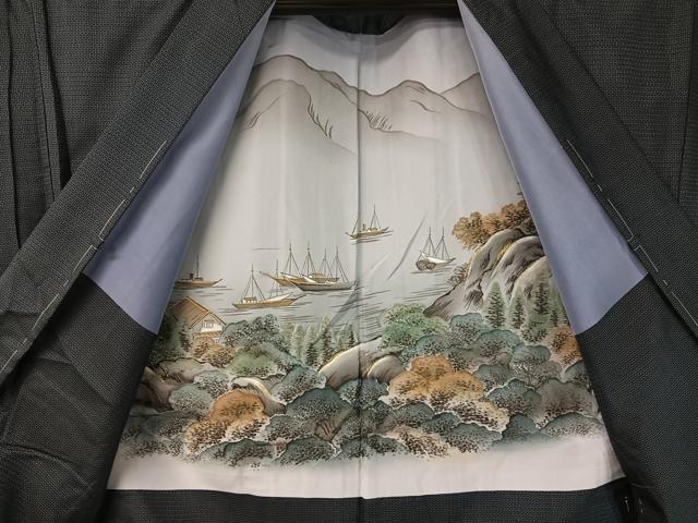 平和屋着物●男性　本場大島紬　アンサンブル　100亀甲　総詰め　正絹　逸品　未使用　CABB5088vp