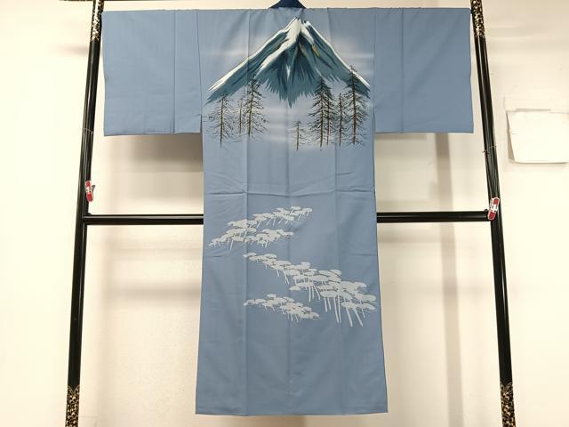 平和屋着物●男性　お召　アンサンブル　長襦袢セット　80亀甲　総詰め　正絹　逸品　CABB5091vp