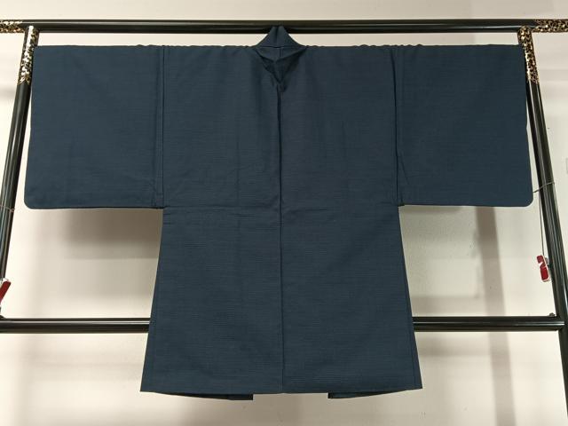 平和屋着物●男性　お召　アンサンブル　長襦袢セット　80亀甲　総詰め　正絹　逸品　CABB5091vp