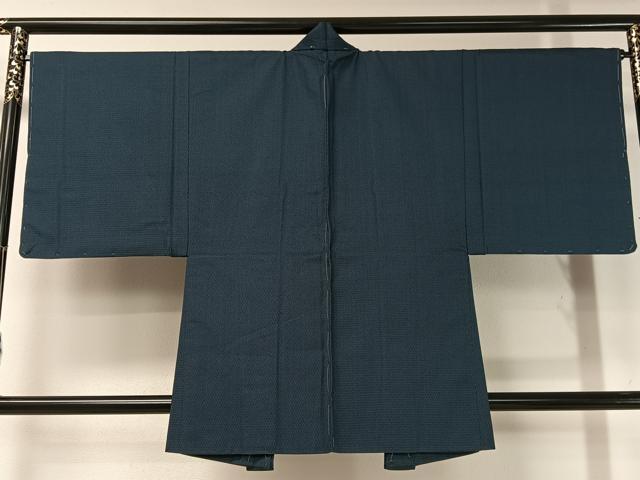 平和屋着物●男性　お召　アンサンブル　100亀甲　総詰め　正絹　逸品　未使用　CABB5093vp