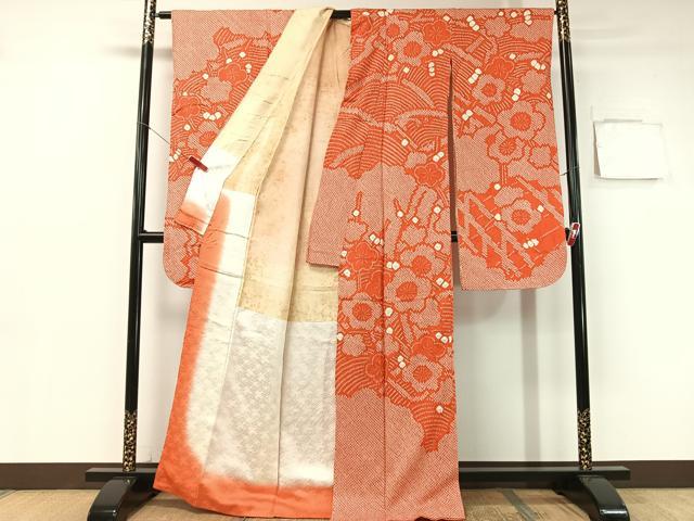 平和屋着物●豪華振袖　総絞り　枝梅文　正絹　逸品　CABB5095vp 平和屋着物○豪華振袖 総絞り 枝梅文 正絹 逸品 CABB5095vp