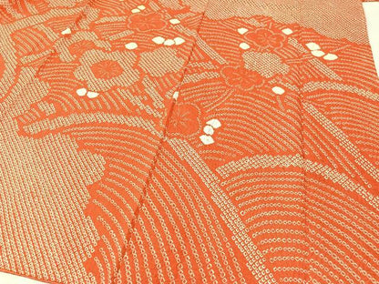 平和屋着物●豪華振袖　総絞り　枝梅文　正絹　逸品　CABB5095vp