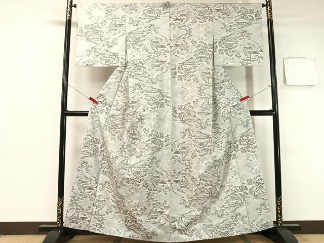 平和屋着物●本場大島紬　白大島　9マルキ　雪景色　正絹　逸品　未使用　CABB5096vp