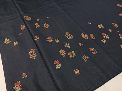 平和屋着物●本場染大島紬　訪問着　更紗花鳥文　正絹　逸品　CABB5102vp