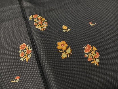平和屋着物●本場染大島紬　訪問着　更紗花鳥文　正絹　逸品　CABB5102vp