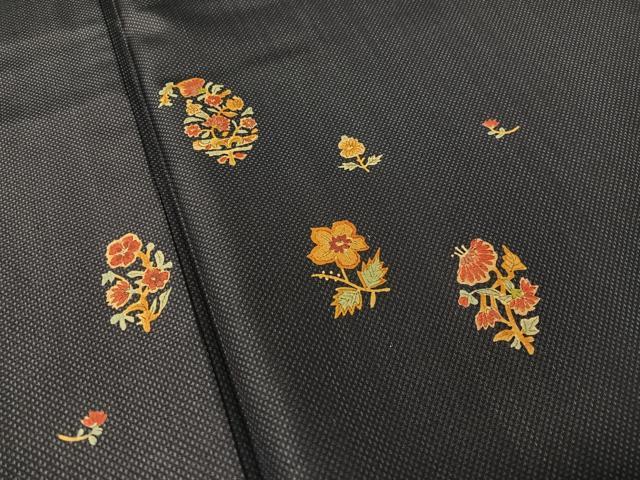 平和屋着物●本場染大島紬　訪問着　更紗花鳥文　正絹　逸品　CABB5102vp