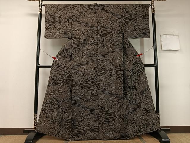 平和屋着物●本場大島紬　9マルキ　風景文　正絹　逸品　CABB5105vp 平和屋着物○本場大島紬 9マルキ 風景文 正絹 逸品 CABB5105vp