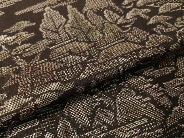 平和屋着物●本場大島紬　9マルキ　風景文　正絹　逸品　CABB5105vp 平和屋着物○本場大島紬 9マルキ 風景草花文 正絹 逸品 DABC2292ud