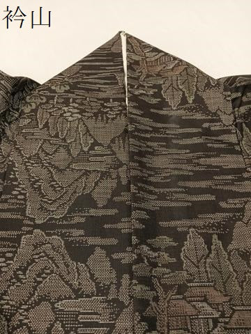 平和屋着物○本場大島紬 9マルキ 風景文 正絹 逸品 CABB5105vp