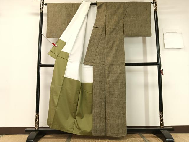 平和屋着物●上質な紬　霞文　正絹　逸品　CABB5107vp