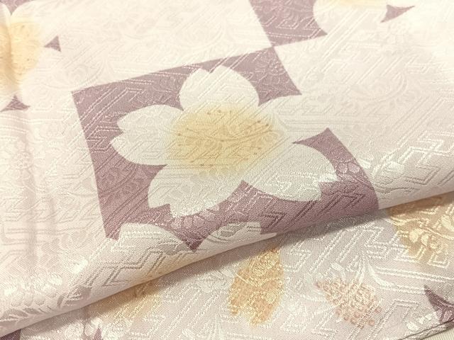 平和屋着物●長襦袢　無双仕立て　市松舞桜　正絹　逸品　CABB5113vp