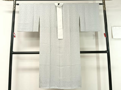 平和屋着物●長襦袢　無双仕立て　南天鱗地紋　白鼠色　正絹　逸品　CABB5114vp