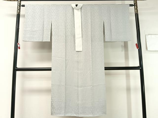 平和屋着物●長襦袢　無双仕立て　南天鱗地紋　白鼠色　正絹　逸品　CABB5114vp