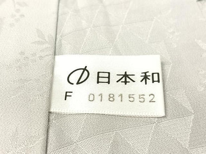 平和屋着物●長襦袢　無双仕立て　南天鱗地紋　白鼠色　正絹　逸品　CABB5114vp