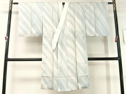 平和屋着物●長襦袢 袷 斜線文 紗綾型地紋 暈し染め 正絹 逸品 未使用 CABB5115vp