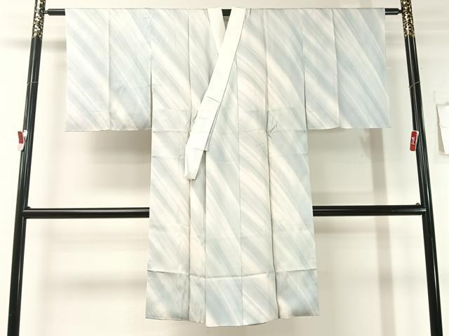 平和屋着物●長襦袢 袷 斜線文 紗綾型地紋 暈し染め 正絹 逸品 未使用 CABB5115vp