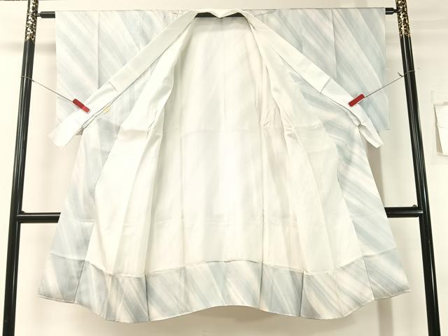 平和屋着物●長襦袢 袷 斜線文 紗綾型地紋 暈し染め 正絹 逸品 未使用 CABB5115vp