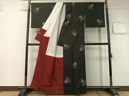 平和屋着物●本場大島紬 9マルキ 地空き 枝花文 正絹 逸品 CABB5118vp