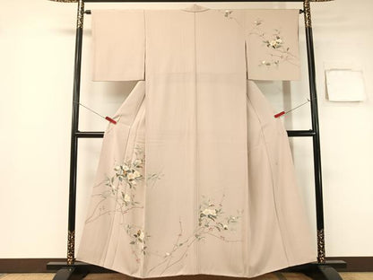 平和屋着物●訪問着 友禅 作家物 枝花文 正絹 逸品 CABB5122vp