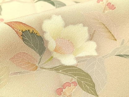 平和屋着物●訪問着 友禅 作家物 枝花文 正絹 逸品 CABB5122vp