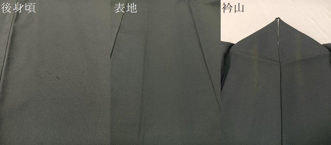 平和屋着物●上質な色無地 藍墨茶色 お召縮緬 正絹 逸品 CABB5123vp