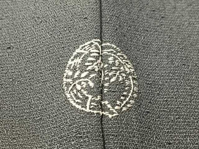 平和屋着物●上質な色無地 藍墨茶色 お召縮緬 正絹 逸品 CABB5123vp