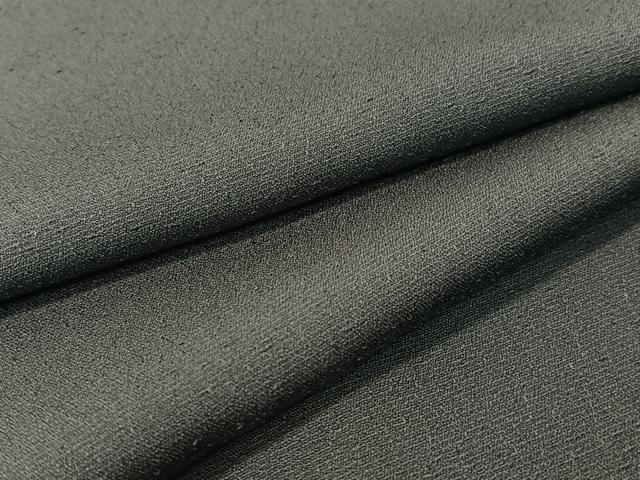 平和屋着物●上質な色無地 藍墨茶色 お召縮緬 正絹 逸品 CABB5123vp
