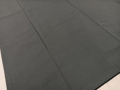 平和屋着物●上質な色無地 藍墨茶色 お召縮緬 正絹 逸品 CABB5123vp