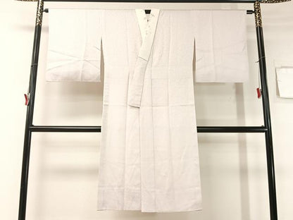 平和屋着物●長襦袢 無双仕立て 舞花地紋 牡丹鼠色 正絹 逸品 CABB5131vp