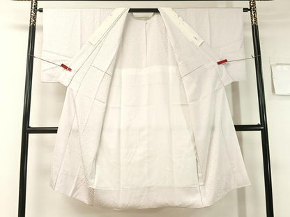 平和屋着物●長襦袢 無双仕立て 舞花地紋 牡丹鼠色 正絹 逸品 CABB5131vp