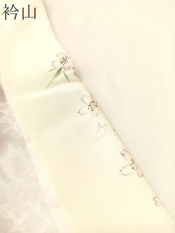 平和屋着物●長襦袢 無双仕立て 舞花地紋 牡丹鼠色 正絹 逸品 CABB5131vp
