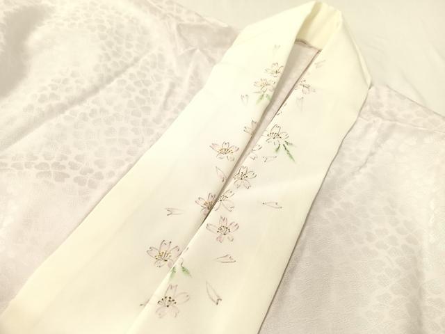 平和屋着物●長襦袢 無双仕立て 舞花地紋 牡丹鼠色 正絹 逸品 CABB5131vp
