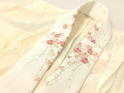 平和屋着物●長襦袢 無双仕立て 辻が花地紋 暈し染め 半衿刺繍 正絹 逸品 未使用 CABB5133vp