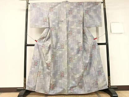 平和屋着物●本場大島紬 7マルキ 総絣 色紙花文 正絹 逸品 未使用 CABB5134vp