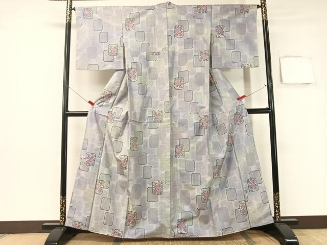 平和屋着物●本場大島紬 7マルキ 総絣 色紙花文 正絹 逸品 未使用 CABB5134vp