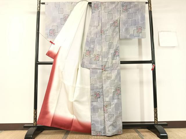 平和屋着物●本場大島紬 7マルキ 総絣 色紙花文 正絹 逸品 未使用 CABB5134vp