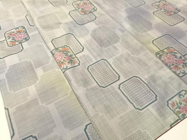 平和屋着物●本場大島紬 7マルキ 総絣 色紙花文 正絹 逸品 未使用 CABB5134vp